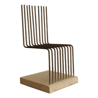 Vintage Solid Chair by Heinz Landes, 1980s For Sale