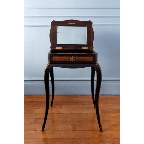 French Dressing Table with Cube Parquetry, 1800s For Sale - Image 6 of 15