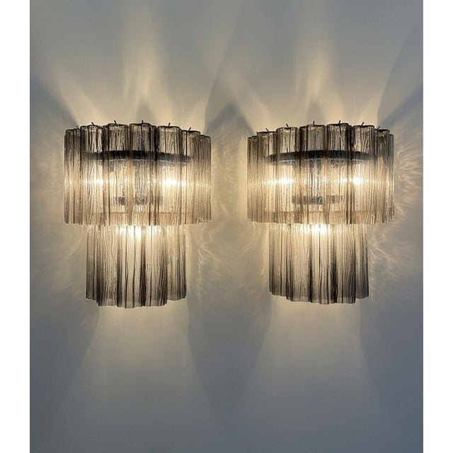 Vintage Murano Glass Tube Wall Sconces, 1990s, Set of 2 For Sale - Image 6 of 16