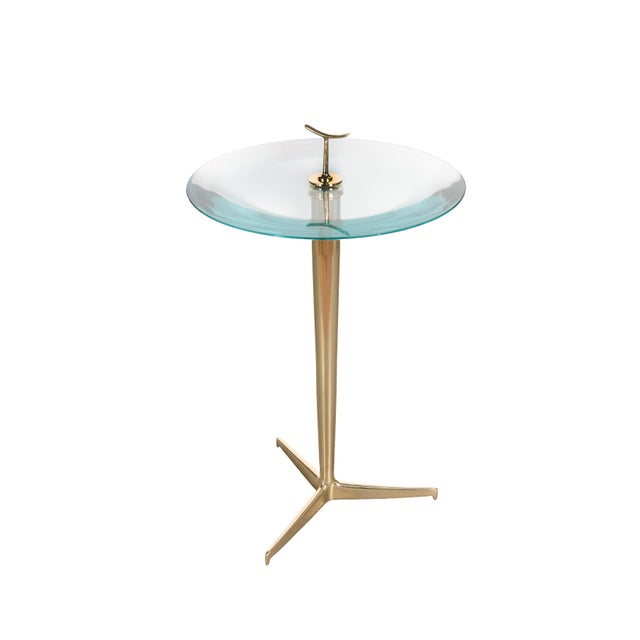 1960s Thick Glass and Brass Coffee Table by Angelo Ostuni, 1960s For Sale - Image 5 of 5