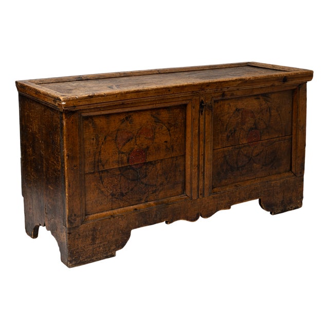 Baroque Painted Flat-Lid Chest, 1700s For Sale