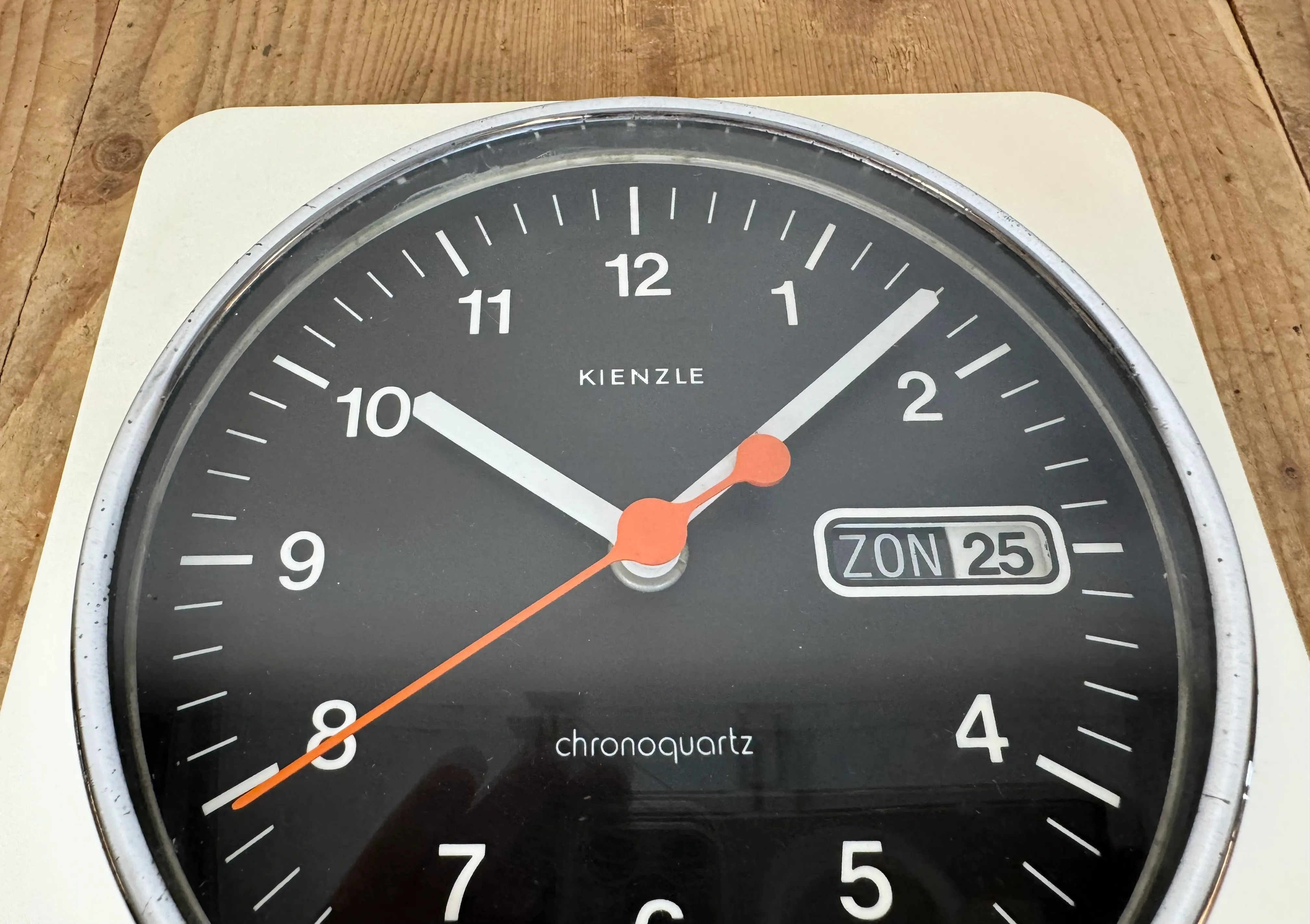 Vintage White Bakelite Chronoquartz Wall Clock from Kienzle
