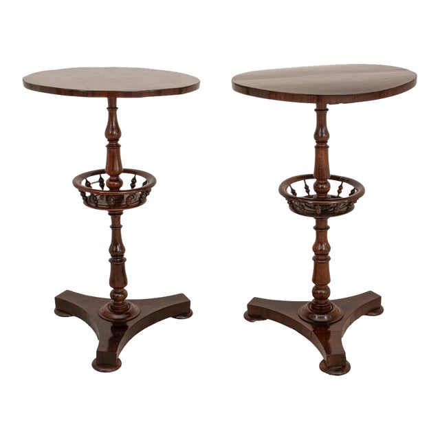 Victorian Rosewood Lamp Tables, Pair For Sale