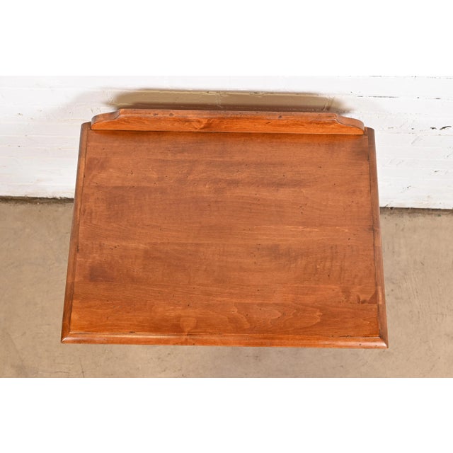 Brown Ethan Allen French Country Solid Maple Bedside Table For Sale - Image 8 of 12