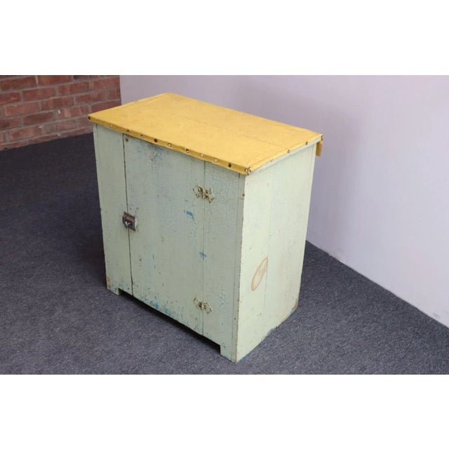 1950s Antique Primitive Jelly Cupboard With Hinged Door and Interior Shelf For Sale - Image 5 of 18