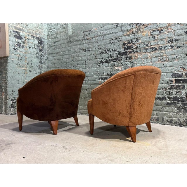 Brown Edward Wormley for Dunbar Pair Janus Lounge Chairs, 1957 For Sale - Image 8 of 9