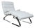 Set of Sinus Lounge Chair and Ottoman in White Leather and Chrome from Cor For Sale