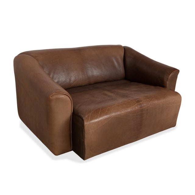 Vintage DS-47 Leather Two-Seater in Brown Cognac from de Sede For Sale - Image 4 of 17