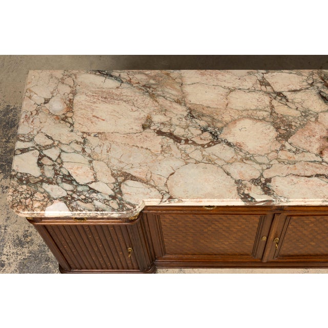 Late 19th Century French Louis XVI Oak & Marble Sideboard by Haentges Freres For Sale - Image 4 of 18