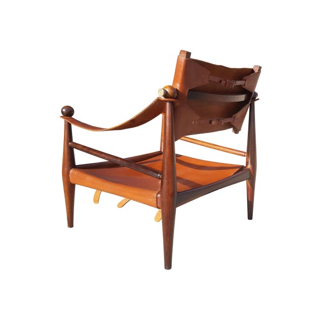 Jorge Zalszupin Jorge Zalszupin Mid-Century Brazilian Rosewood Safari Lounge Chair For Sale - Image 4 of 11