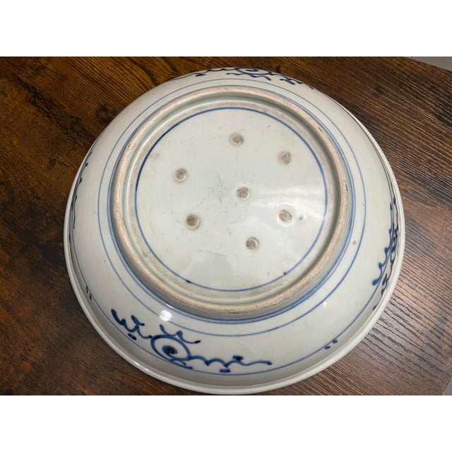 Blue Late Edo Japanese Arita Blue & White Porcelain Charger, Hand-Painted Landscape, Circa 1820–1850 For Sale - Image 8 of 12