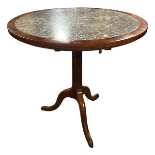 19th Century Marble Top French Pedestal Table For Sale