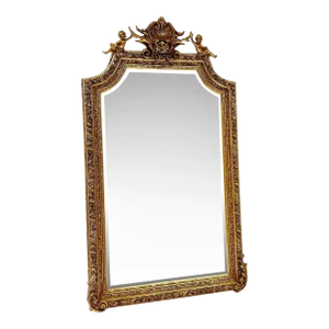 French Style Gold Mirror With Angels Details