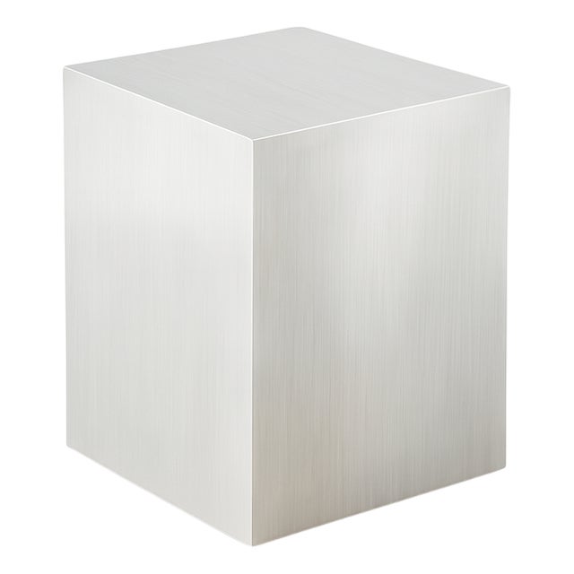 Sculptural Stainless Steel Side Table by Veliento For Sale
