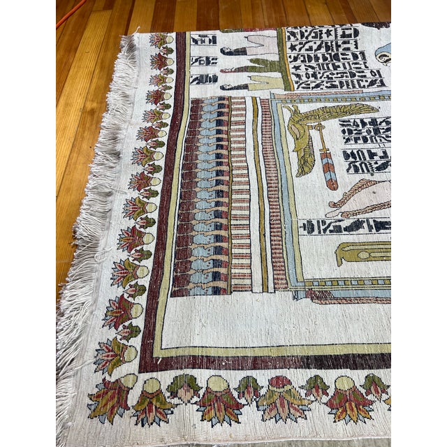 Handmade Silk Egyption Tapestry Area Rug High Quality For Sale In New York - Image 6 of 12