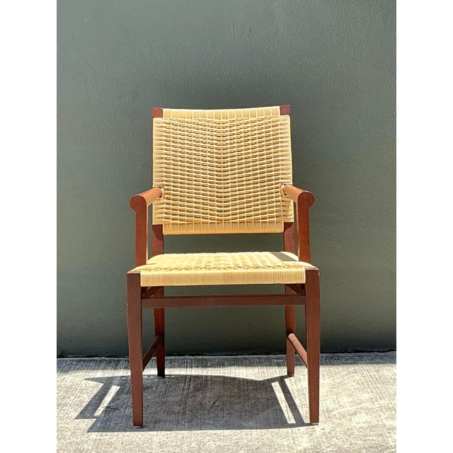 Vintage Donghia Woven Rattan “Merbau” Arm Chair For Sale - Image 10 of 12