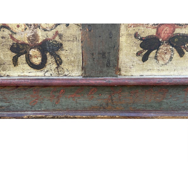 Alpine Floral Painted Chest, 1807 For Sale - Image 9 of 13