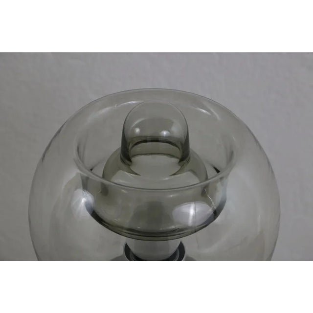 Space Age Italian Birillo Table Lamp in Glass and Steel from Mazzega, 1960s For Sale - Image 9 of 12