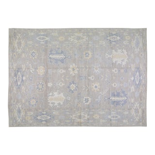 Turkish Oushak Hand Knotted Wool Rug, 10'x14' For Sale