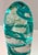 Signed Stephen Rich Nelson Studio Art Glass Sculpture 1990 Turquoise Ribbon Aventurine Bubble Glass Paperweight 10.5” For Sale - Image 4 of 10