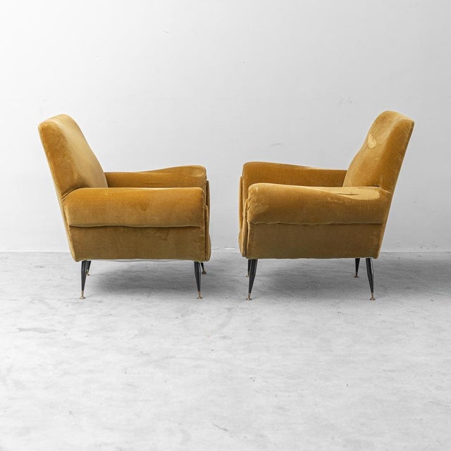 Gigi Radice Velvet Armchairs by Gigi Radice, 1950s, Set of 2 For Sale - Image 4 of 11