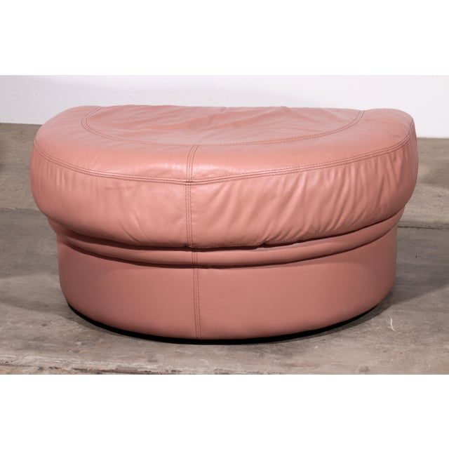 Vintage Italian Lounge Set in Rose Pink Leather, 1970s, Set of 4 For Sale - Image 12 of 18