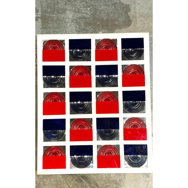 Vintage Lucite and Wood Geometric Wall Art For Sale - Image 9 of 12