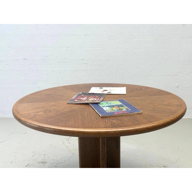 Vintage Round Dining Table in Oak, 1970s For Sale - Image 10 of 16