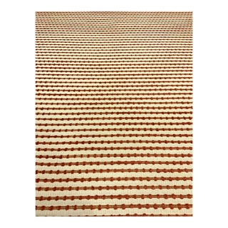 Kravet Design 31385.124 Brick Orange and Cream Chenille Jacquard Designer Fabric - 3.5 Yards For Sale