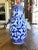 Vintage blue and white Chinese vase in classic elegant design. 10” Tall.