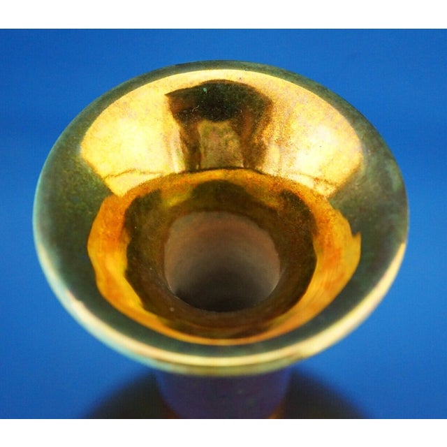 20th Century Ceramic Vase with Gold Metallic Lustre Glaze from Bottega Gatti, Italy, 1970s For Sale - Image 11 of 18