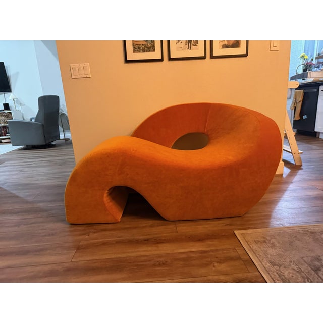 1960s 1960s Italian Sess Chaise Longue Attributed to Nani Prina for Sormani in Orange Velvet For Sale - Image 5 of 6