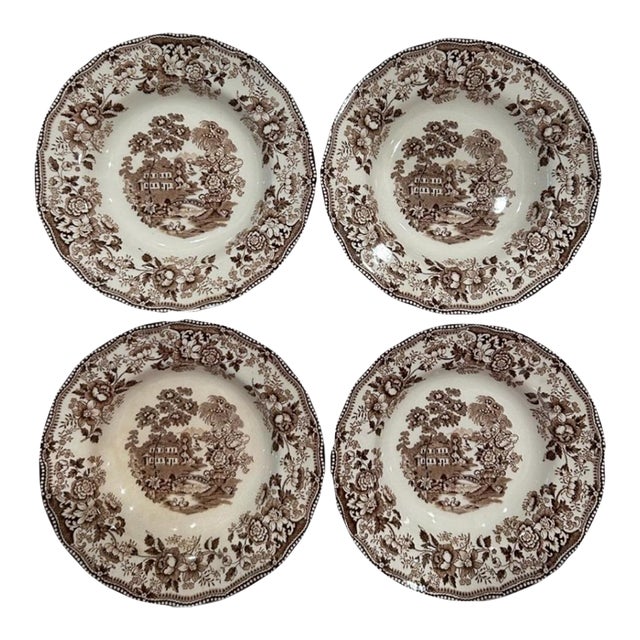 Vintage Royal Staffordshire “Tonquin” English Soup Dessert Bowls- Set of 4 For Sale