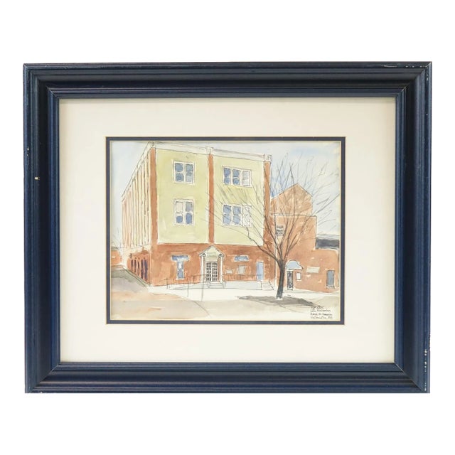 Maryland Town Original Watercolor on Paper Signed For Sale
