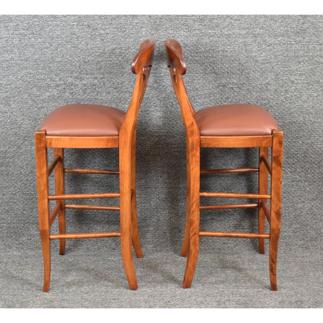Nichols & Stone Country Manor Leather Bar Stools a Pair Chairish