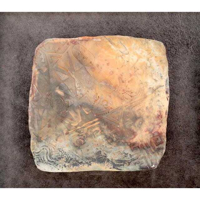 Large 33x47 Framed Fired Clay Wall Art Sculpture Abstract Textures Tray For Sale - Image 10 of 16