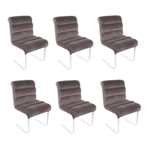 Cantilevered "Lugano" Dining Chairs by Leon Rosen for Pace, Italy - Set of 6