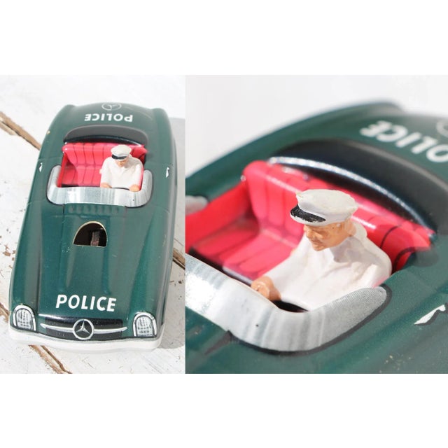 1960s Police Mercedes-Benz 300 Sl Friction Convertible Toy, Made in Western Germany For Sale - Image 9 of 13