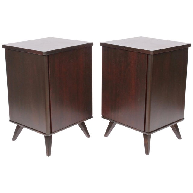 Swedish Moderne Dark Walnut Bedside Cabinets, 1940s - A Pair For Sale - Image 13 of 13