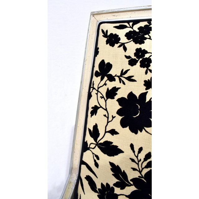 Linen Mid-20th C. French Directoire Style Velvet & Silver Leaf Armchairs For Sale - Image 8 of 11