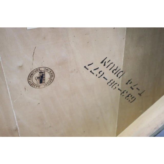 Vintage Mid Century Pair of Octagon Side Table by Bassett Broyhill Brasilia Style 60's Retro Atomic Glass Top For Sale - Image 10 of 12