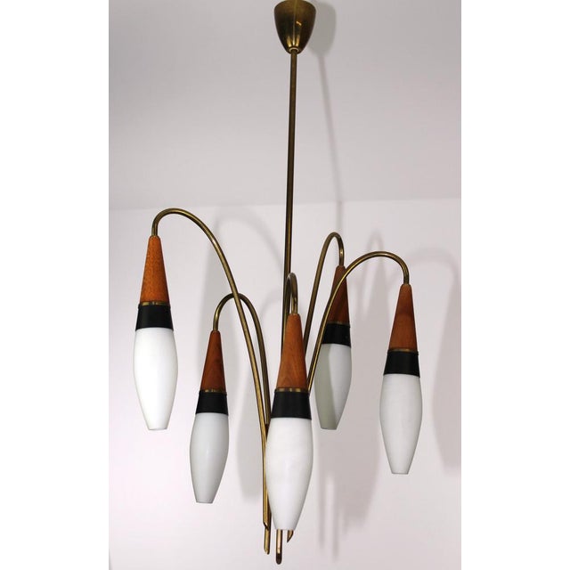 Brown Lily of the Valley Chandelier from Rupert Nikoll, 1950s For Sale - Image 8 of 17