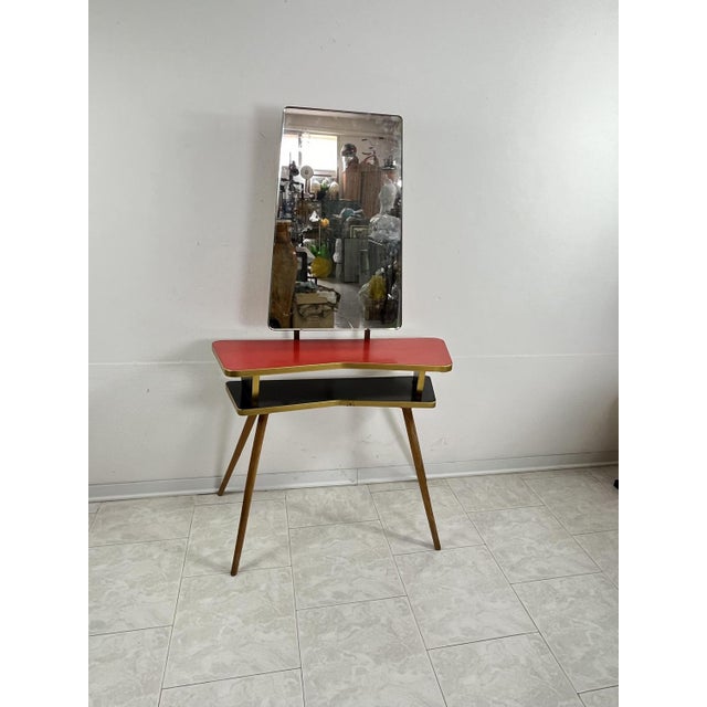 Mid-Century Console with Reclining Mirror, 1950s For Sale - Image 9 of 18