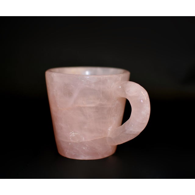 Blush Rose Quartz Cup Mug Natural Gemstone For Sale - Image 8 of 13