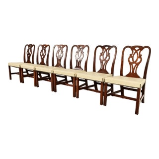 Baker Furniture Georgian Carved Mahogany Dining Chairs, Set of Six For Sale