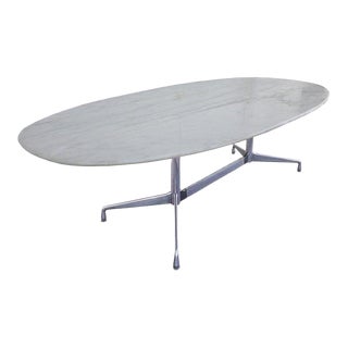 Mid 20th Century Eames for Herman Miller Executive Series Marble-Top Chrome Base Table, Attributed For Sale