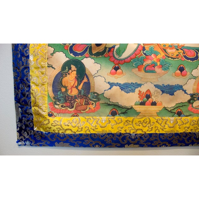 Chinese Chinese Painted Thangka of Bodhisattva Green Tara For Sale - Image 3 of 4