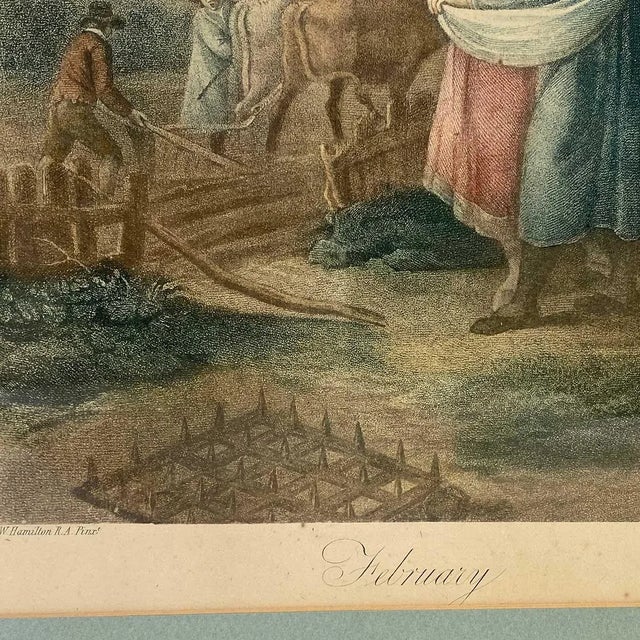 Pair Francesco Bartolozzi Engravings, the Months: April, February After W. O. Hamilton For Sale - Image 11 of 18