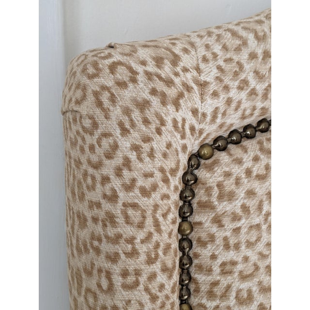 Custom Made Leopard Animal Print Upholstered Queen Headboard Chairish