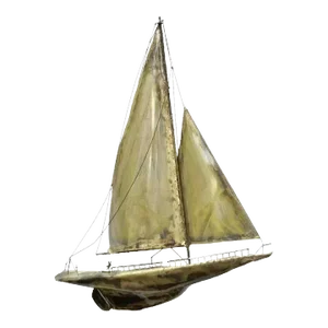 Mid 20th Century RaMan Brutalist Mid Century Modern Jere Style Brass Clipper Ship Wall Sculpture